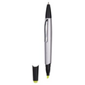 Plastic Highlighter w/ Twist Ballpoint Pen